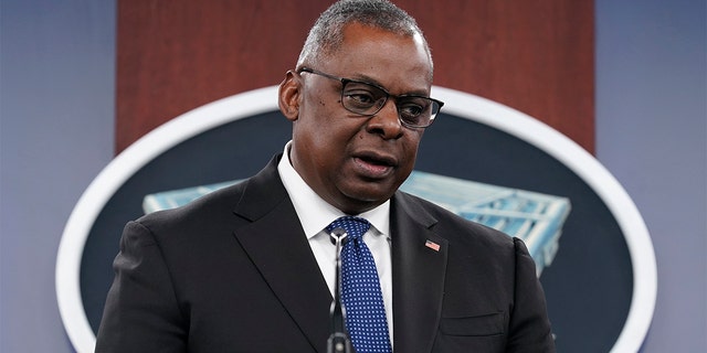 Defense Secretary Lloyd Austin speaks during a briefing at the Pentagon, Oct. 27, 2022.