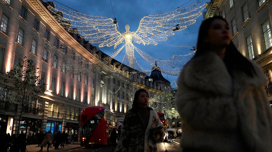 Streets of London during the Christmas season