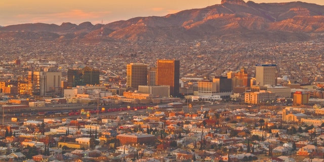 Skyline of El Paso, Texas, and Ciudad Juárez, Mexico.