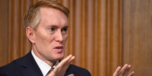 Sen. James Lankford speaks during a Senate Finance Committee hearing on Capitol Hill, Oct. 19, 2021.