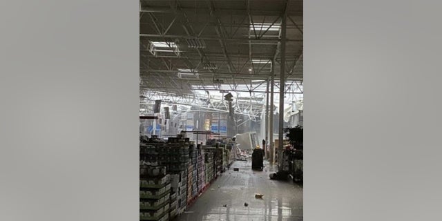 The roof of a Sam's Club caved in. 