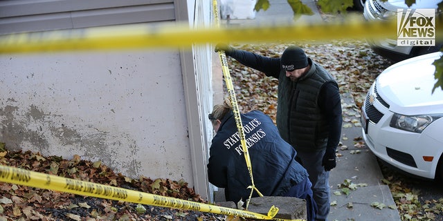 State police forensics look for clues in Moscow, Idaho, on Nov. 21, 2022.