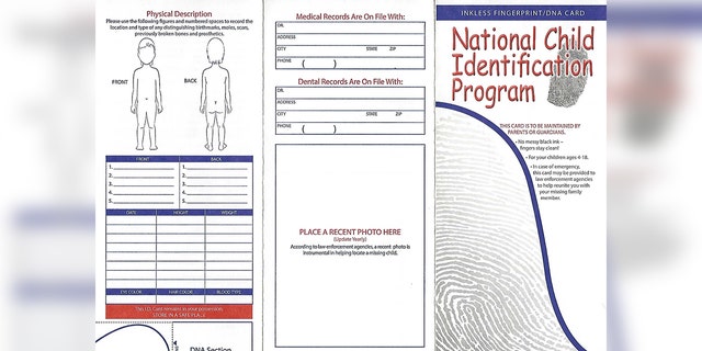 A look at the instructions parents will receive in the Child ID kit for capturing their child's fingerprints.