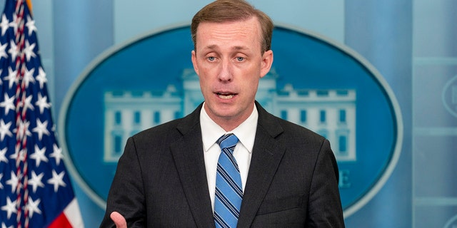 White House national security adviser Jake Sullivan speaks at a press briefing at the White House, Sept. 20, 2022.